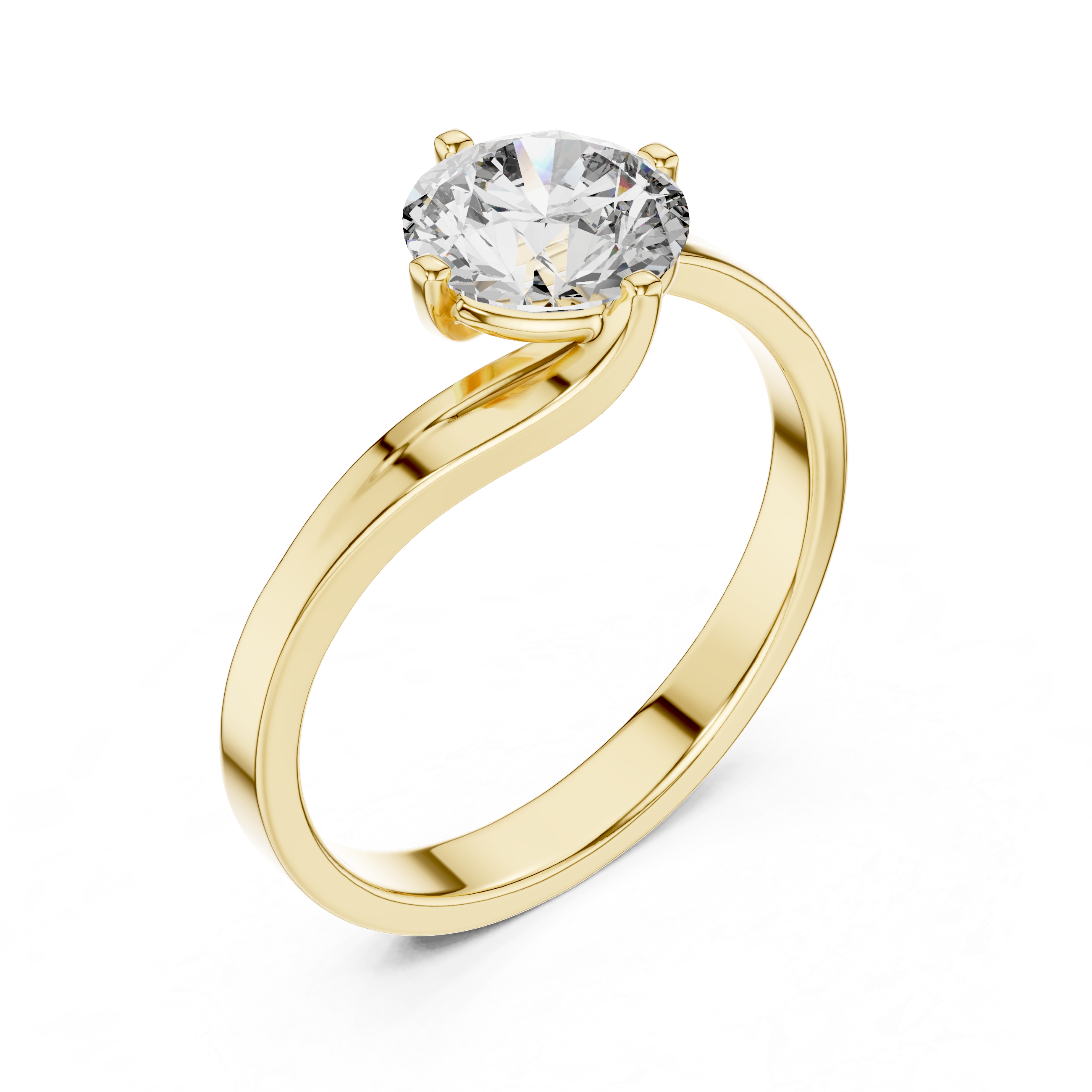 Twist of Elegance 1-CT Diamond Solitaire Ring In 14-KT White Gold